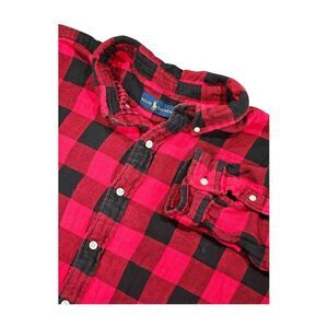 Ralph Lauren Long Sleeve Button Down Checked Double Faced Flannel Shirt Mens 3XB
